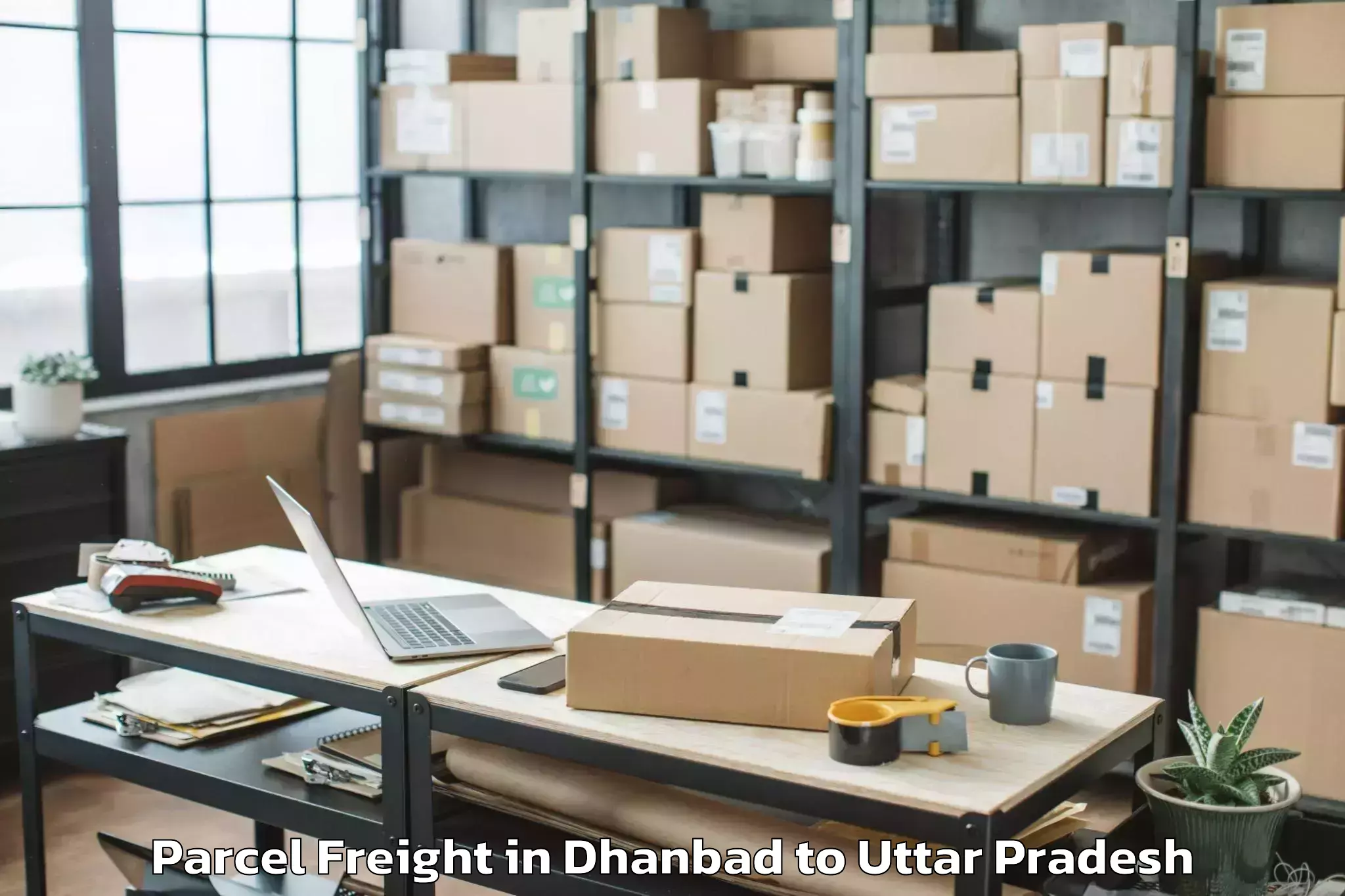 Book Dhanbad to Jalesar Parcel Freight Online